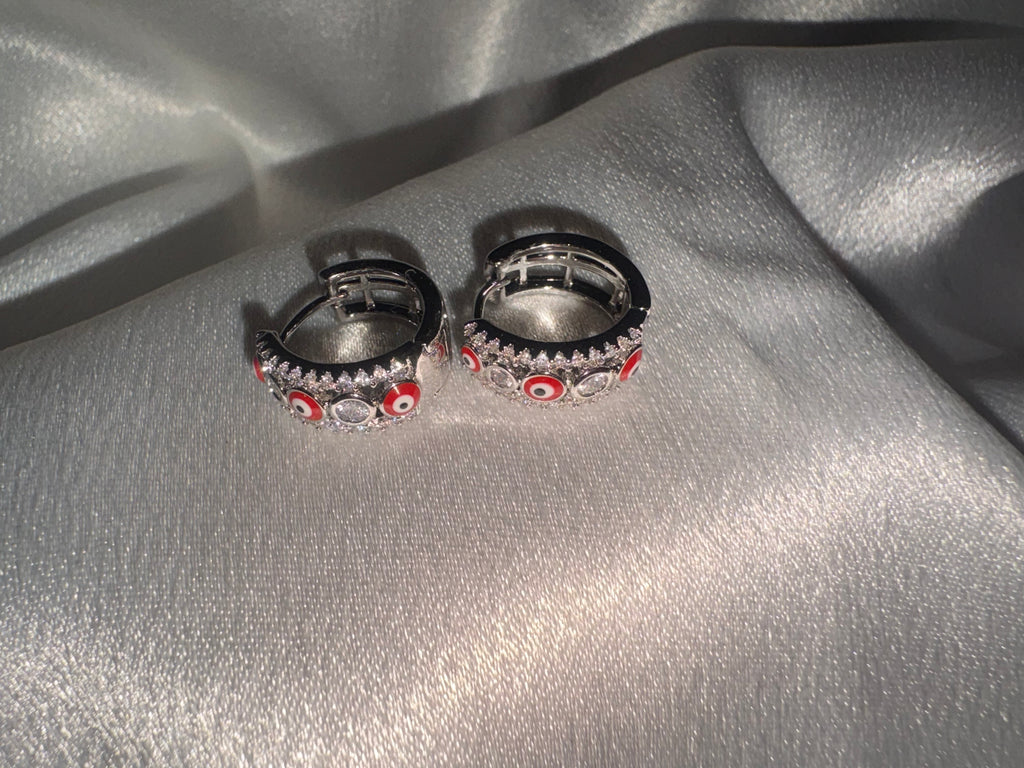 Evil eye hoops