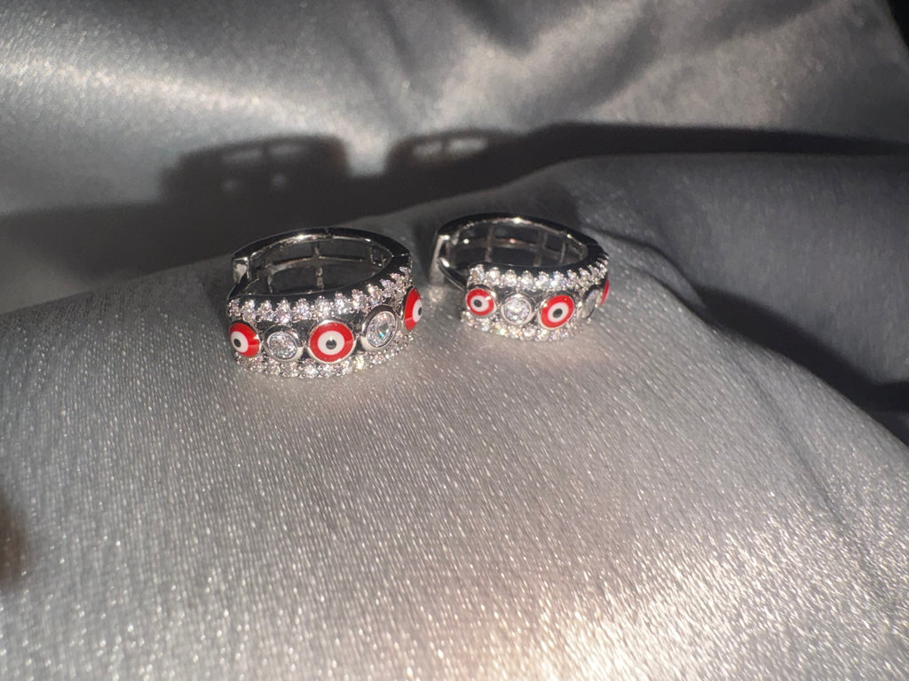 Evil eye hoops