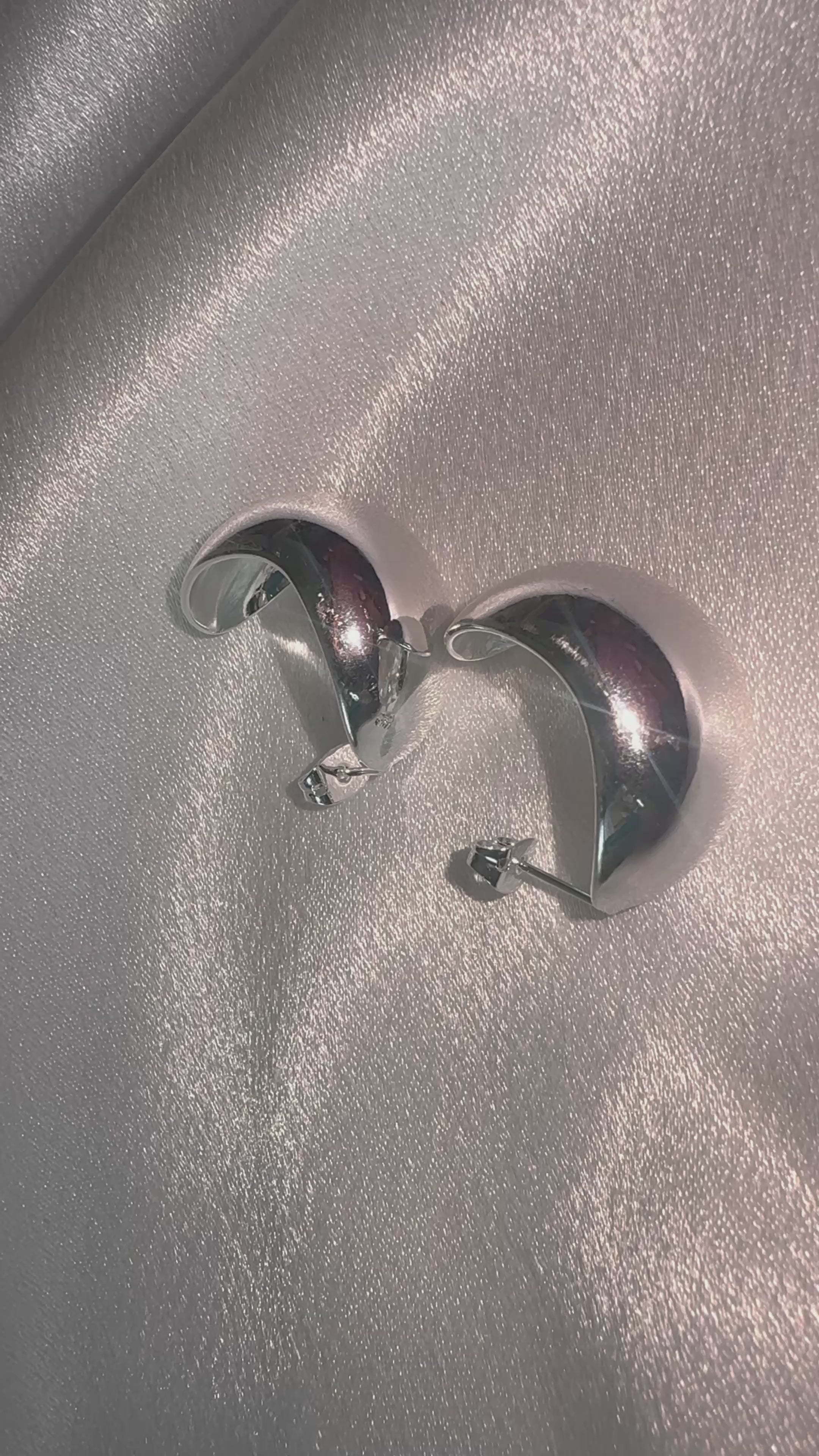 Silver medium hoops